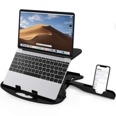 STRIFF Adjustable Laptop Stand and Phone Stand (Black)