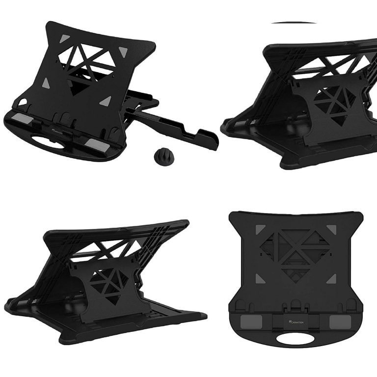laptopstand2 STRIFF Adjustable Laptop Stand and Phone Stand (Black) - Image 2